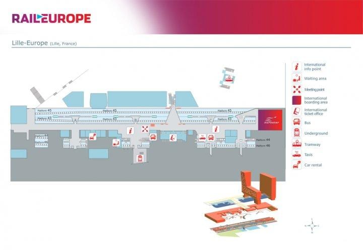 Vlakové nádraží Lille europe map