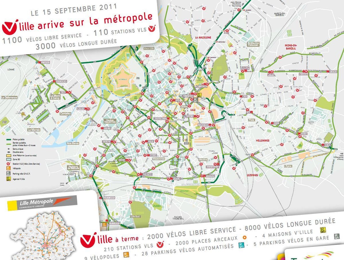 mapa Lille kole