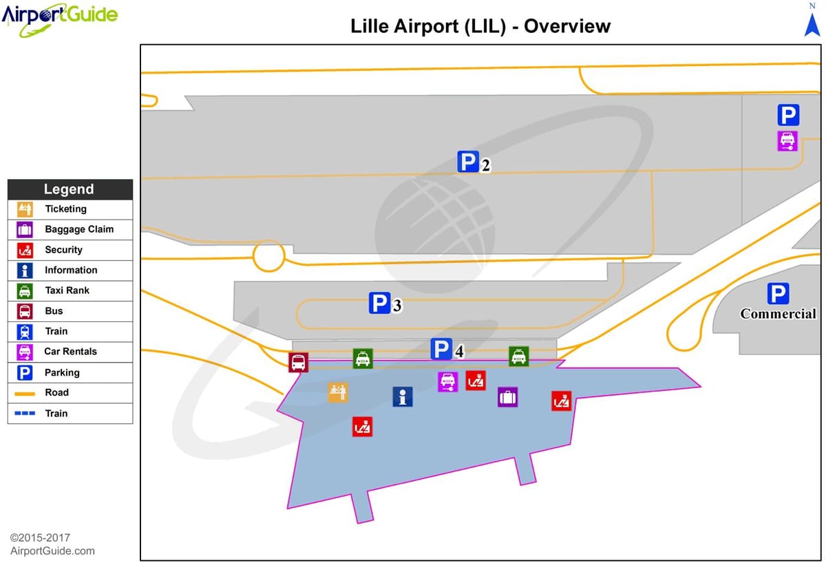 mapa Lille letiště