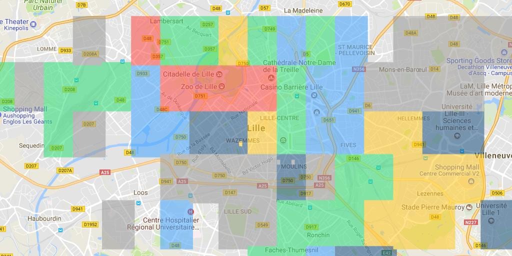 mapa Lille okolí