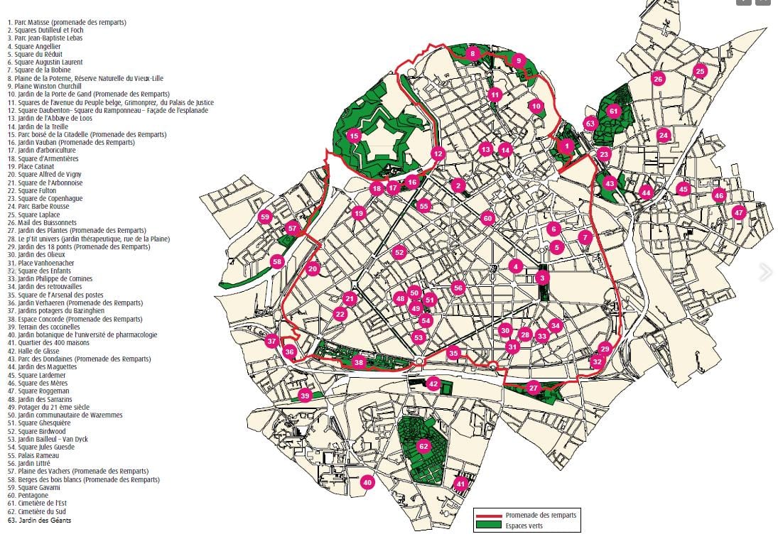 mapa Lille památka