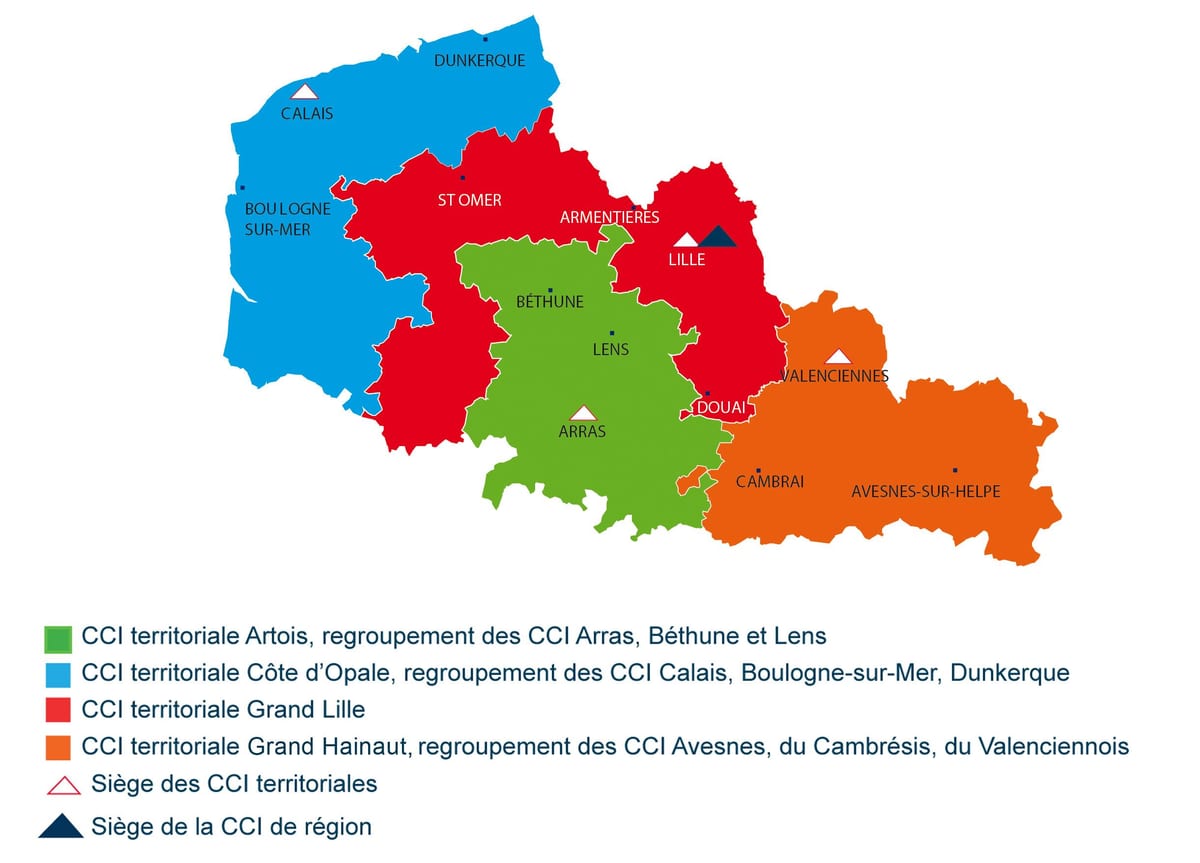 mapa francie Lille regionu