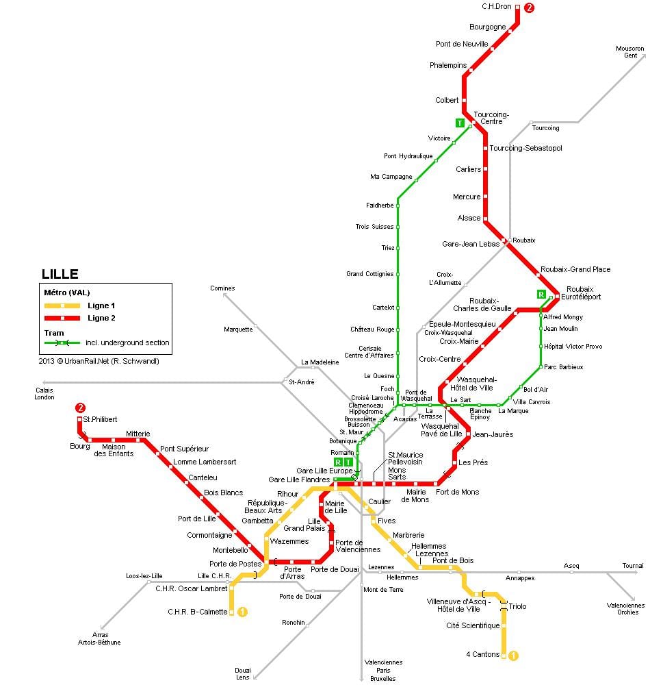 mapa Lille vlak