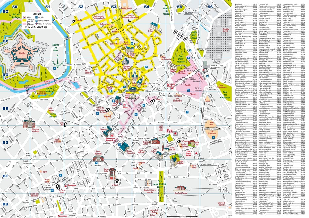 tisk mapa Lille tourist