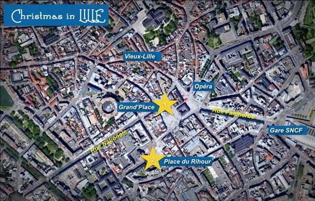 mapa Lille vánoční trh