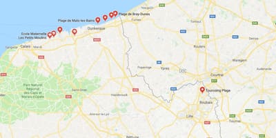 Mapa Lille beach