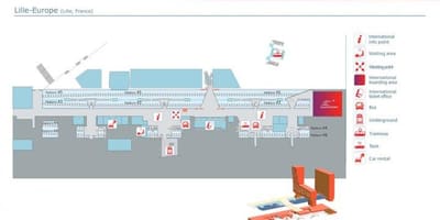 Vlakové nádraží Lille europe map