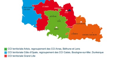 Mapa francie Lille regionu