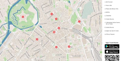 Lille turistických atrakcí mapě